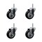 Service Caster 35 Inch Black Polyurethane Wheel Swivel 34 Inch Threaded Stem Caster Set Service Caster SCC-TS20S3514-PPUB-BLK-34212-4 - alternate 1